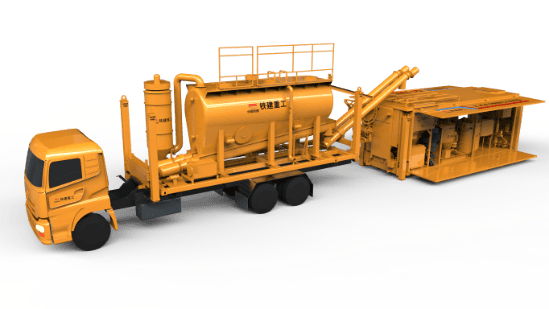 Mobile grouting plant on a truck chassis